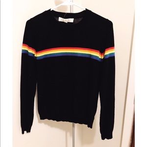 Black Sweater With Rainbow Stripe 🌈